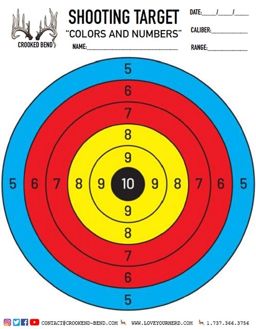 colors and numbers free printable shooting targets crooked bend