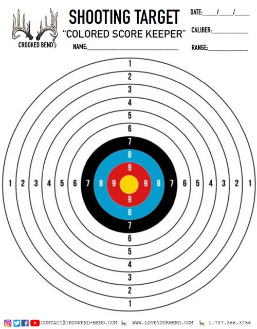 Colored Score Keeper | Free Printable Shooting Targets | Crooked Bend