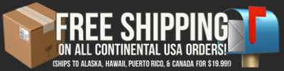 FREE SHIPPING ON ORDERS IN THE CONTINENTAL UNITED STATES OF AMERICA. Shiping to Alaska, Hawaii, Puerto Rico, & Canada is a flat rate of $19.99 USD